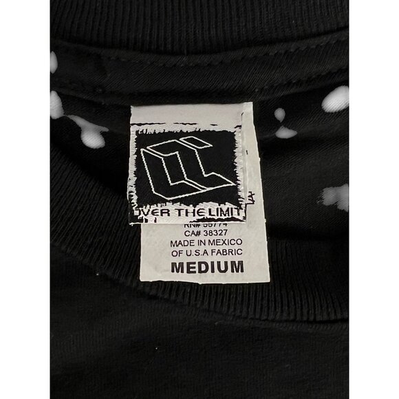 Over The Limit Black Graphic T-Shirt M Side Print Oversized Casual Goth Streetwe - Picture 2 of 8